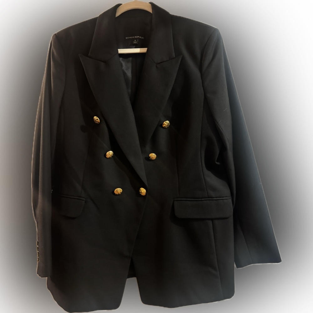 Banana Republic Black Blazer with Gold Buttons